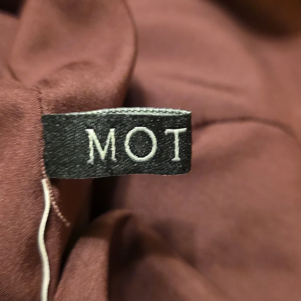 MOTF FLORAL FLOCKING Velvet Long Sleeve Dress in Deep Burgundy  M - Picture 14 of 16